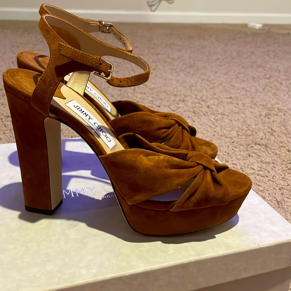 Jimmy Choo Brown Suede Platform